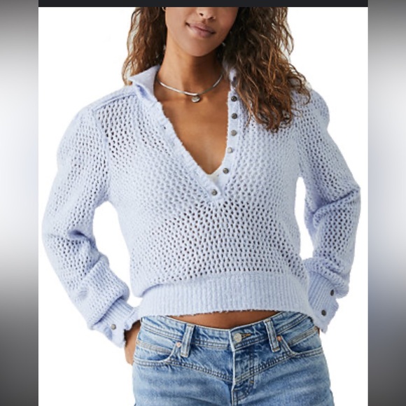 Free People Sweaters - Free People Care Snowdrift Pullover color Peri Ice size XS